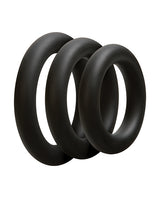 OptiMALE 3 C-Ring Set Silicone Cock Ring Thick (3 piece kit) - Black