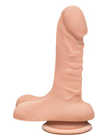 The D Super D Ultraskyn Dildo with Balls 6in - Vanilla