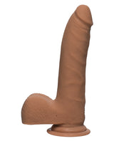 The D Realistic D Ultraskyn Slim Dildo with Balls 7in - Caramel