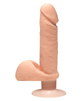 The D Perfect D Ultraskyn Vibrating Dildo with Balls 7in - Vanilla