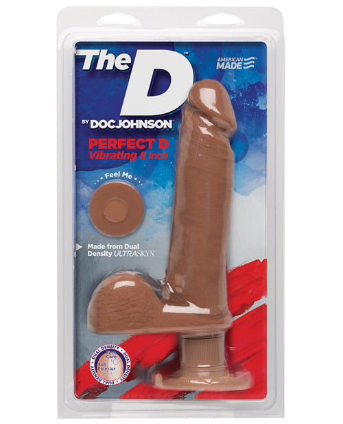 The D 8" Perfect D Vibrating w/Balls - Caramel
