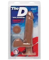 The D 8" Perfect D Vibrating w/Balls - Caramel