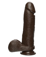 The D Perfect D Firmskyn Dildo with Balls 8in - Chocolate