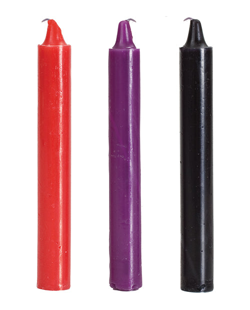 Doc Johnson Japanese Drip Candles - 3 Pack - Red/Purple/Black