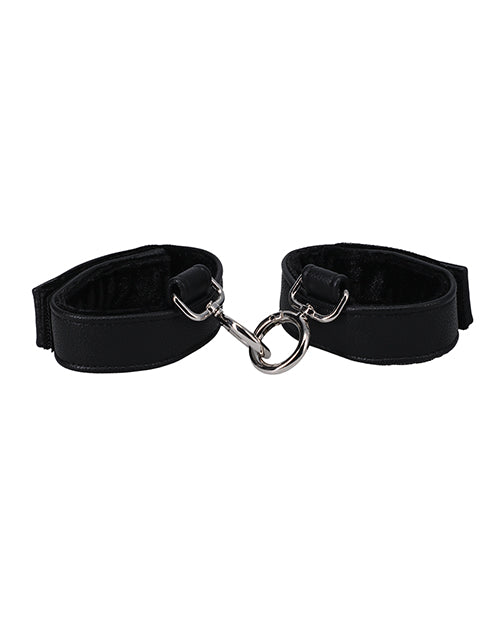 In a Bag Vegan Leather Handcuffs - Black