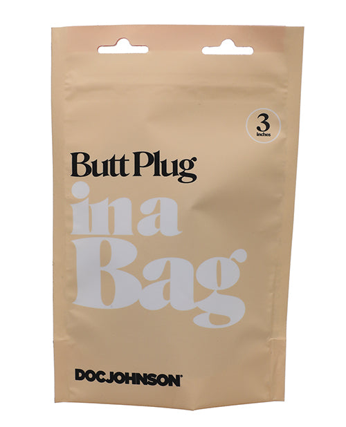 In a Bag Silicone Anal Plug 3in - Black