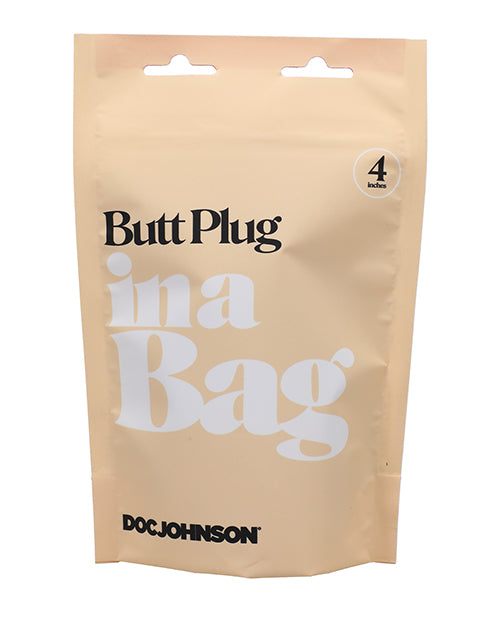 In a Bag Silicone Anal Plug 4in - Black