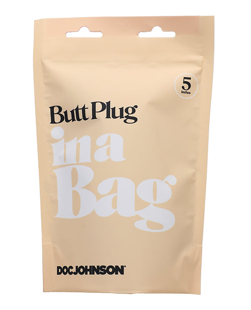 In a Bag Silicone Anal Plug 5in - Black