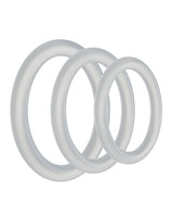 Rock Solid Perfect Present Silicone Cock Ring Holiday Edition (3 Pack) - Frost