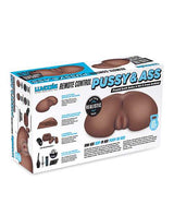 LuvDollz Remote Controlled Vibrating Rechargeable Masturbator with Bullets and Remote Control - Pussy and Ass - Chocolate