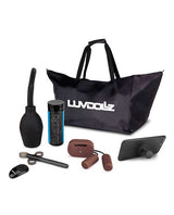 LuvDollz Remote Controlled Vibrating Rechargeable Masturbator with Bullets and Remote Control - Pussy and Ass - Chocolate