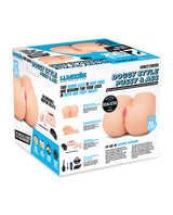 LuvDollz Remote Controlled Doggy Style Vibrating Rechargeable Masturbator with Bullets and Remote Control - Pussy and Ass - Vanilla