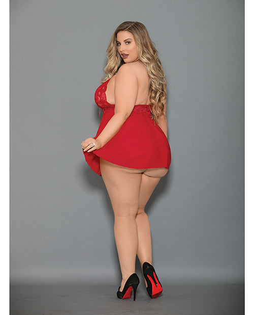 Euphoria Shorty Babydoll & Open Panty Red QN