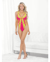 Festival Wear Strappy Teddy w/Brazilian Back Neon XL