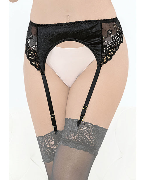 Satin & Lace Garterbelt Black SM