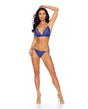 Sapphire Dreams Feather Lace Bralette w/Thong 2 pc Set - Royal M/L