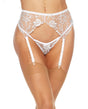 Evelyn Lace Garter Belt - White 1X/2X
