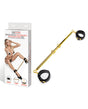 Lux Fetish Solid Gold Expandable Spreader Bar Set w/Detachable Leatherette Cuffs