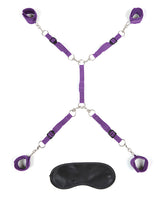 Lux Fetish Bed Spreader Restraint System (7 Piece Set) - Purple