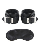 Lux Fetish Unisex Leatherette Cuffs Adjustable - Black