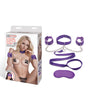 Lux Fetish Collar Cuffs & Leash Set - Removable Purple