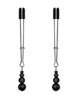 Lux Fetish Adjustable Tweezer Nipple Clips - Black