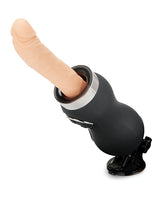 Lux Fetish Thrusting Rechargeable Compact Sex Machine with Remote Control - Vanilla/Purple