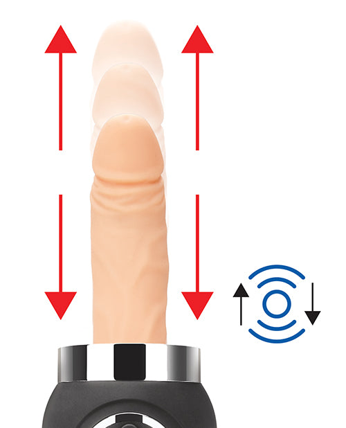 Lux Fetish Thrusting Rechargeable Compact Sex Machine with Remote Control - Vanilla/Purple