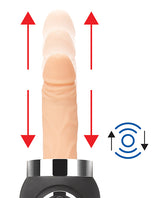 Lux Fetish Thrusting Rechargeable Compact Sex Machine with Remote Control - Vanilla/Purple