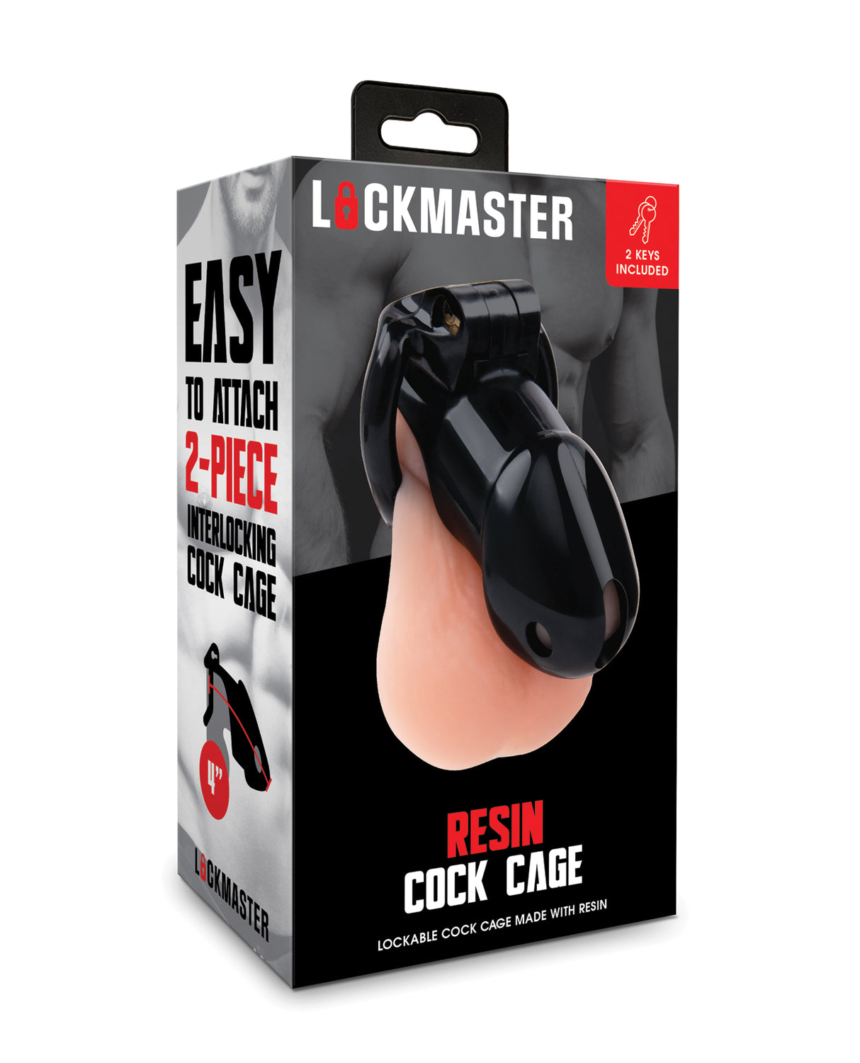 Lockmaster 4" Resin Cock Cage - Black