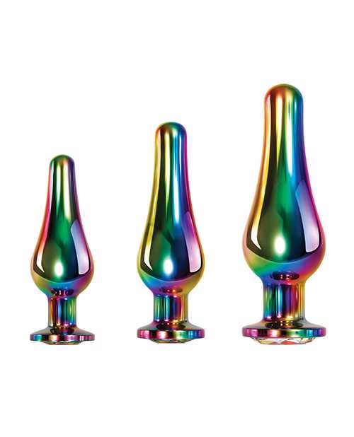 Rainbow Metal Anal Plug Set (3 piece)