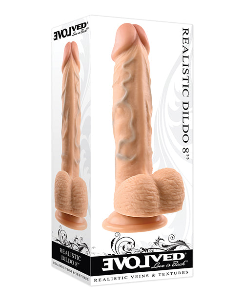 Evolved 8" Realistic Dildo w/Balls - Light