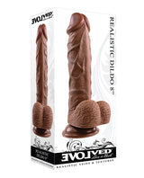 Evolved 8" Realistic Dildo w/Balls - Dark