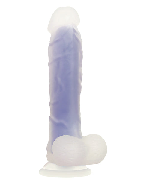 Luminous Dildo Silicone Realistic Dildo Glow-In-The-Dark 8in - Purple