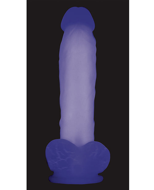 Luminous Dildo Silicone Realistic Dildo Glow-In-The-Dark 8in - Purple