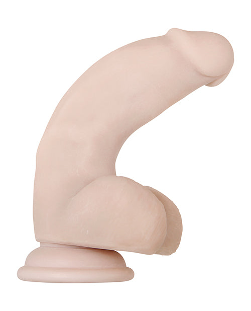 Real Supple Poseable Dildo with Balls 7in - Vanilla