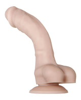 Real Supple Poseable Silicone Dildo with Balls 8.25in - Vanilla