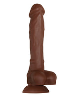 Real Supple Poseable Silicone Dildo with Balls 8.25 in - Chocolate