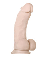 Real Supple Girthy Poseable Dildo with Balls 8.5in - Vanilla