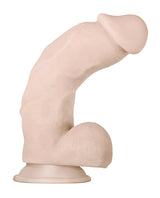 Real Supple Girthy Poseable Dildo with Balls 8.5in - Vanilla