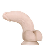 Real Supple Girthy Poseable Dildo with Balls 8.5in - Vanilla