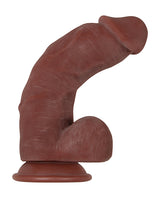 Real Supple Girthy Poseable Dildo with Balls 8.5in - Chocolate