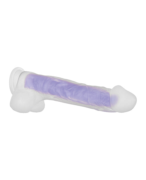 Luminous Stud Dildo with Balls - Purple