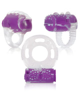 Ring True Cock Ring Set - Clear and Purple