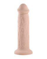 Girthy Vibrating Rechargeable Silicone Dildo 7in - Vanilla