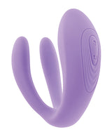 Petite Tickler Rechargeable Silicone Triple Stimulating Mini Vibrator with Remote Control - Lavender