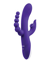 Lick Me Triple Stim Rechargeable Silicone Vibrator - Purple