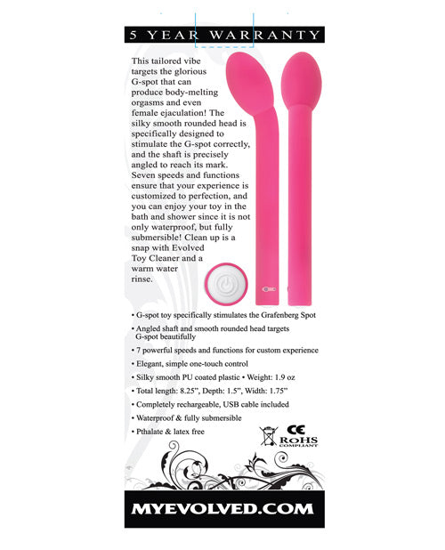 Rechargeable Power G Silicone Probe G-Spot Massager - Pink