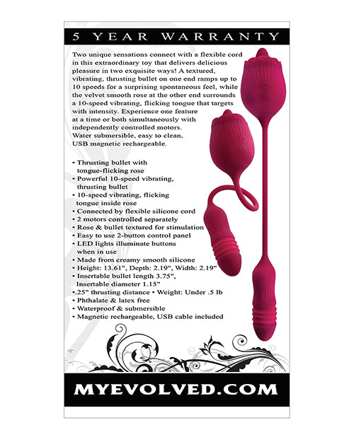 Wild Rose Rechargeable Silicone Clitoral Stimulator - Red