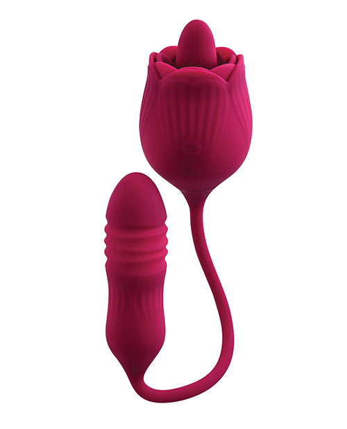 Wild Rose Rechargeable Silicone Clitoral Stimulator - Red